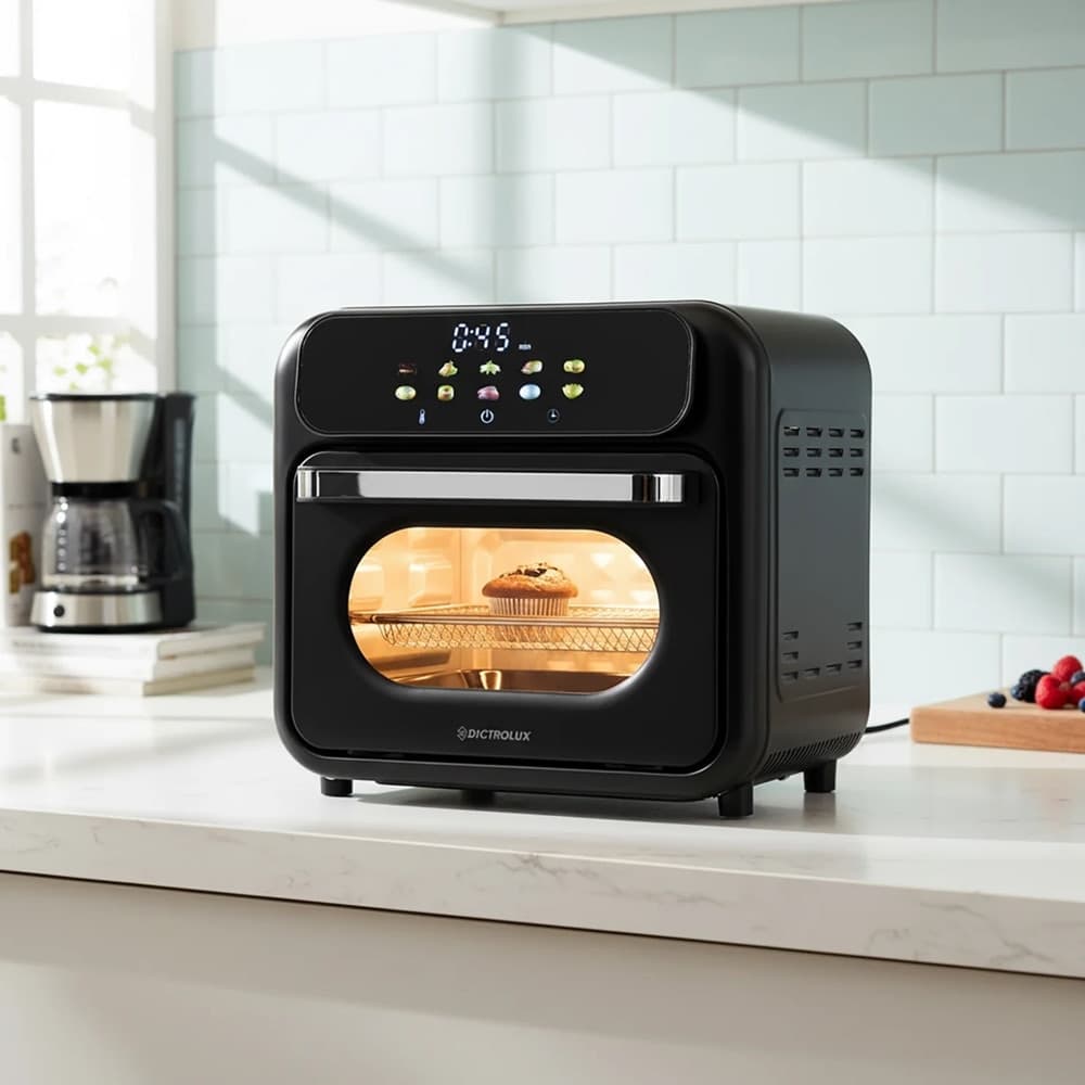 FORNO FRIGGITRICE AD ARIA MULTIFUNZIONE 870W 10LT CON DISPLAY TOUCH LED LUCE 10 PROGRAMMI - 3