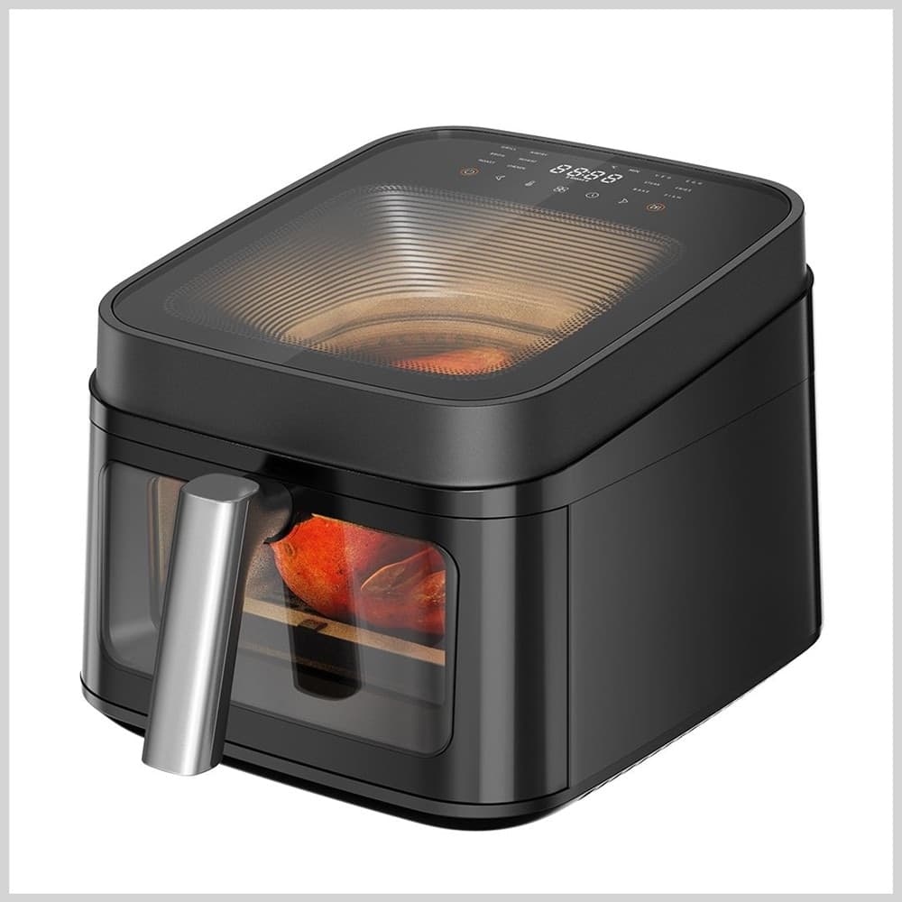 FRIGGITRICE AD ARIA DOPPIA FINESTRA OBLÒ VETRO TEMPERATO FORNO 6,5 LT 1700W 12 PROGRAMMI - 4