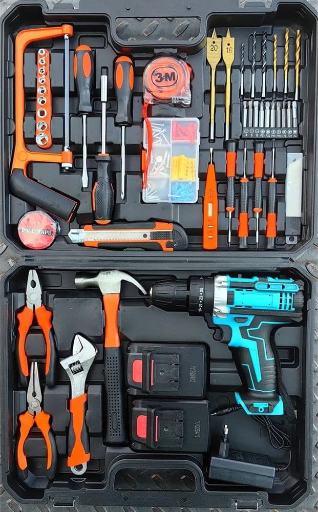KIT 118PZ VALIGETTA ATTREZZI CON TRAPANO AVVITATORE A 2 BATTERIA 48V MOTORE BRUSHLESS - 3