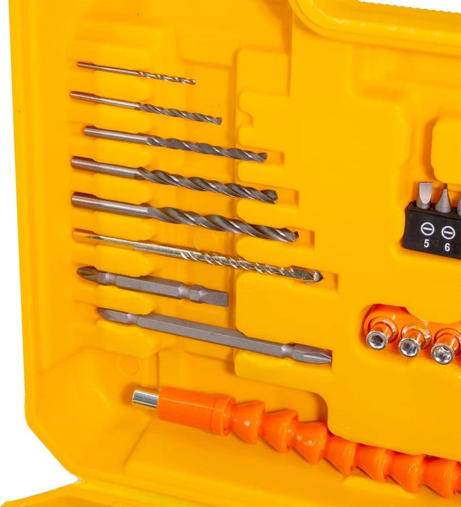 SET TRAPANO AVVITATORE CACCIAVITE DI PERFORAZIONE A BATTERIA ELETTRICO CON VALIGETTA Q-1983 - 5