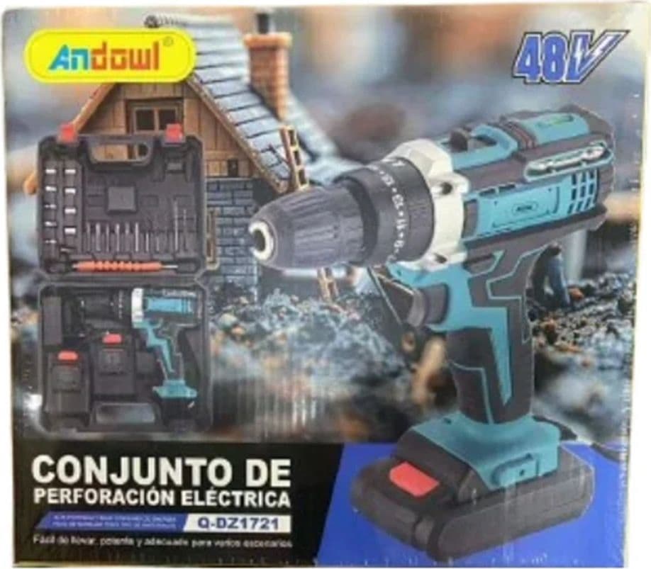 SET TRAPANO AVVITATORE ELETTRICO A BATTERIA 48V CON VALIGETTA PORTA ATTREZZI Q-DZ1721 - 4