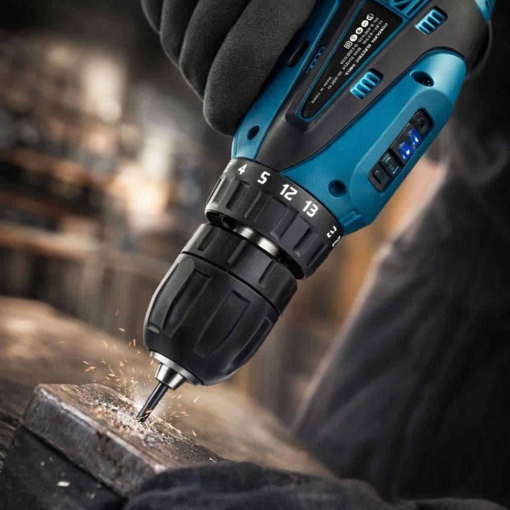 TRAPANO AVVITATORE A 2 BATTERIA LITIO 12V FUNZIONE REVERSIBILE CON VALIGETTA 25 ACCESSORI - 4