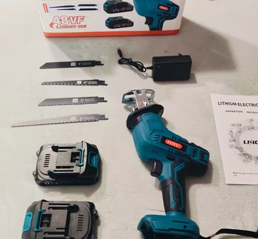 SEGHETTO SEGA A GATTUCCIO ELETTRICA CON LAME INTERCAMBIABILI 2 BATTERIE 48V LITIO 2800SPM - 6