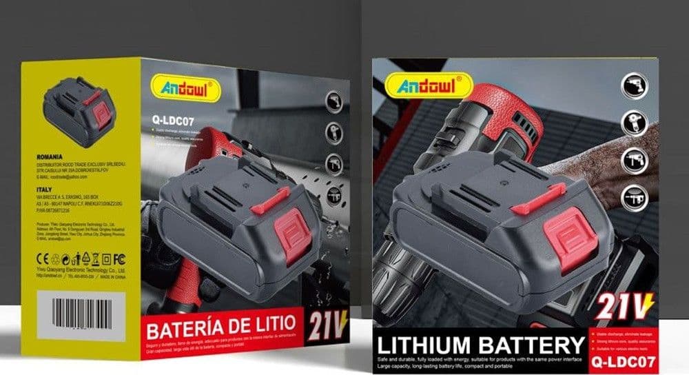 BATTERIA AL LITIO PORTATILE RICARICABILE DA 21 V PER UTENSILI ELETTRICI A BATTERIE Q-LDC07 - 3