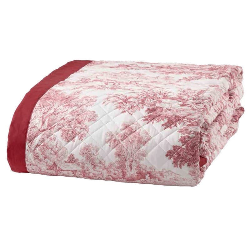 Trapuntino matrimoniale Toile de jouy Biancoperla in percalle di cotone - 2