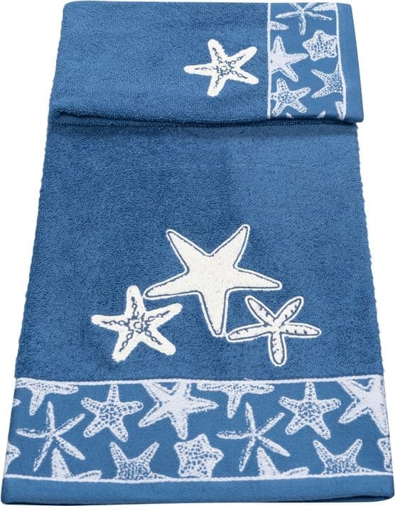 Set asciugamano bagno Vingi Ricami Stelle marine - 1