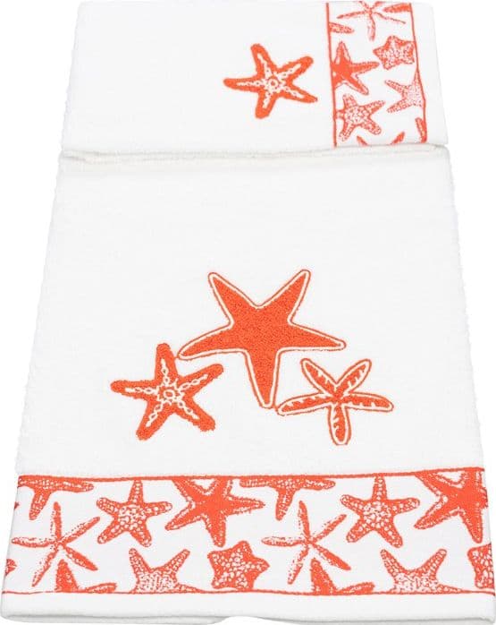 Set asciugamano bagno Vingi Ricami Stelle marine - 4