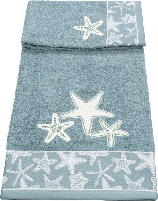 Set asciugamano bagno Vingi Ricami Stelle marine - 5