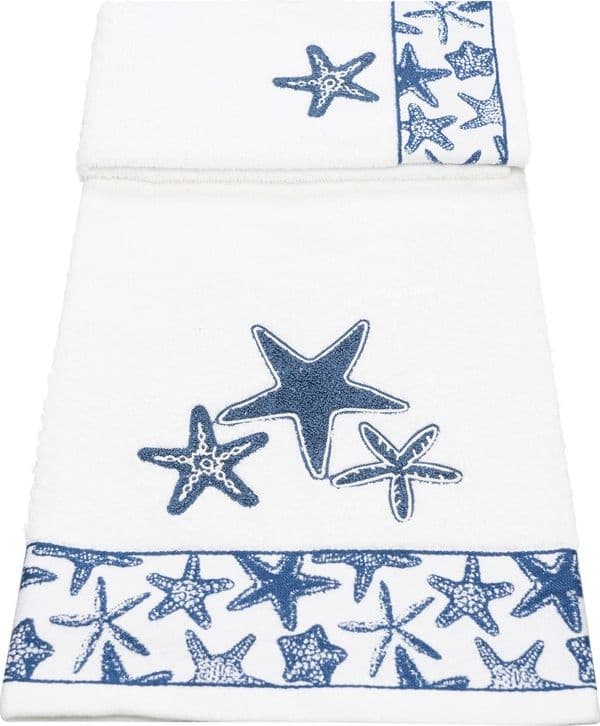 Set asciugamano bagno Vingi Ricami Stelle marine - 6