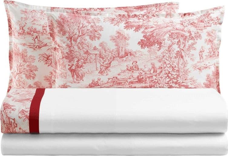Lenzuola matrimoniali Toile de Jouy Biancoperla in cotone - 3