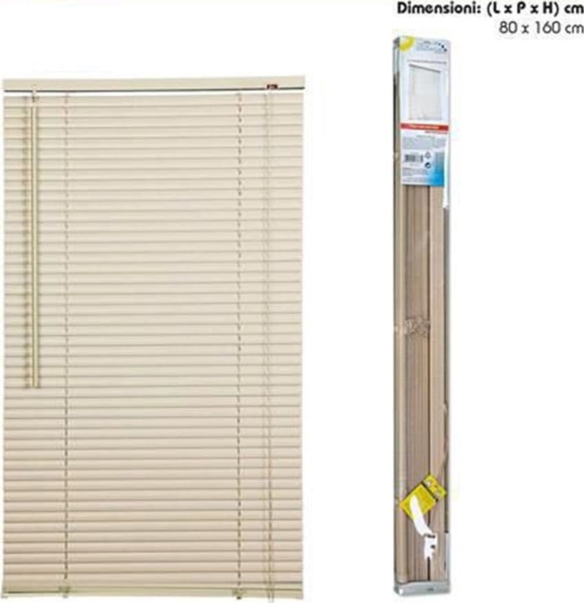 TENDA VENEZIANA BEIGE IN PVC 80X160CM PER PORTAFINESTRA FINESTRA PARASOLE TPL38 037871 - 4