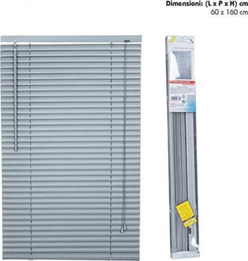 TENDA VENEZIANA GRIGIA IN PVC 60X160 CM PER PORTAFINESTRA FINESTRA PARASOLE TPL36 037857 - 3