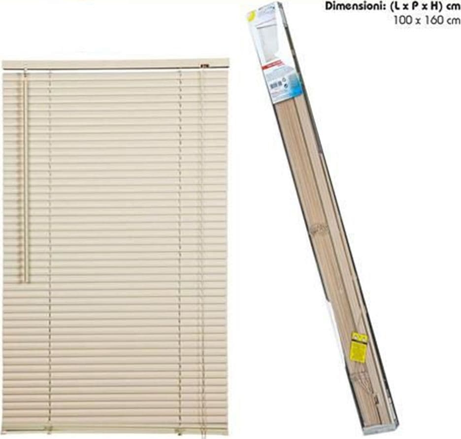 TENDA VENEZIANA BEIGE IN PVC 100X160CM PER PORTAFINESTRA FINESTRA PARASOLE TPL41 037901 - 2