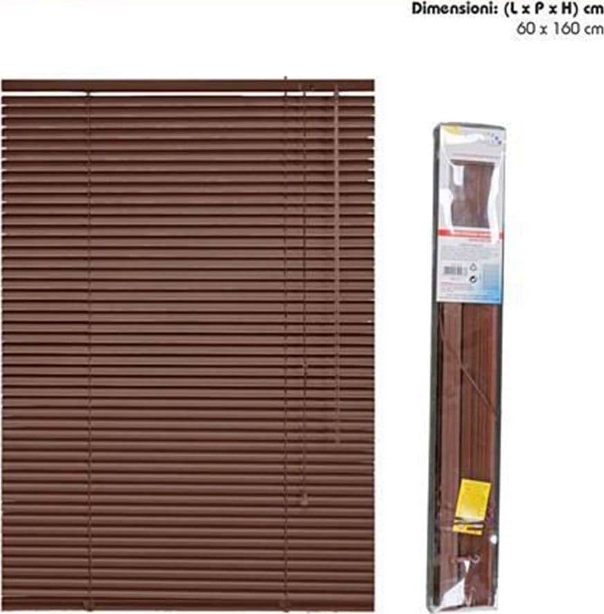 TENDA VENEZIANA MARRONE IN PVC 60X160CM PER PORTAFINESTRA FINESTRA PARASOLE TPL56 325787 - 4