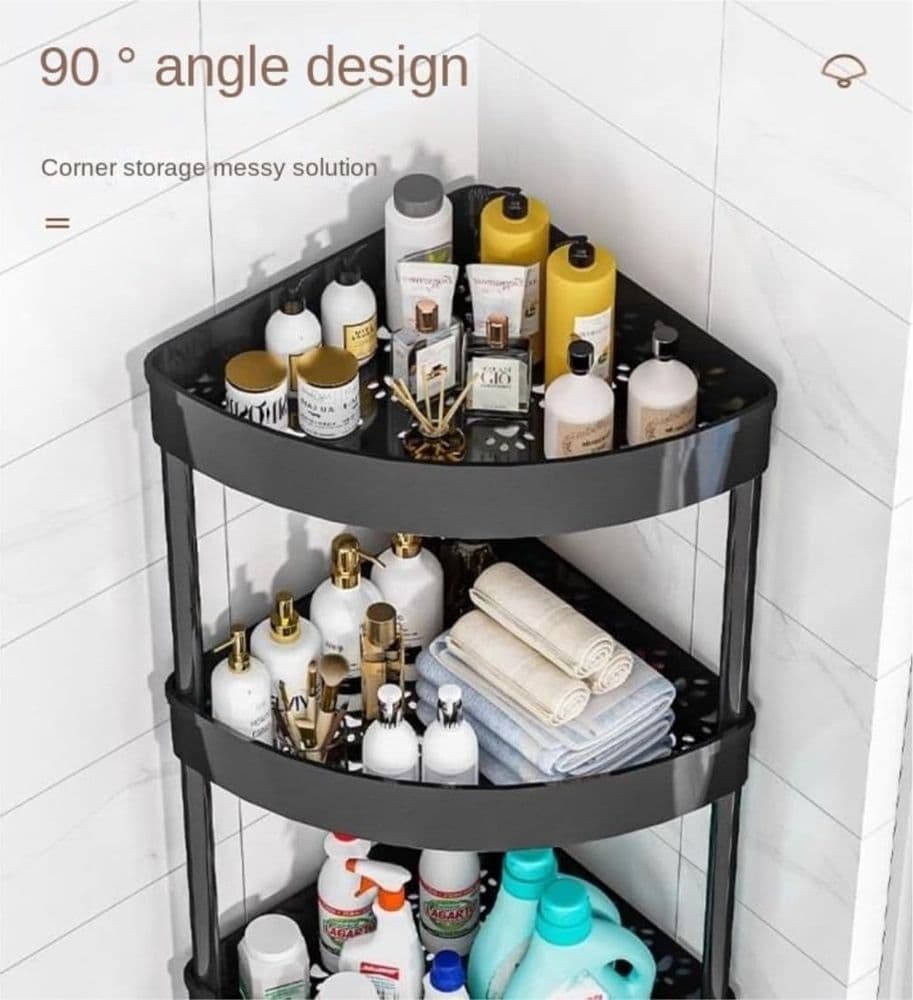 CARRELLO MENSOLE ANGOLARI 4 LIVELLI CON RUOTE PORTAOGGETTI SUPPORTI SOGGIORNO BAGNO CUCINA - 6