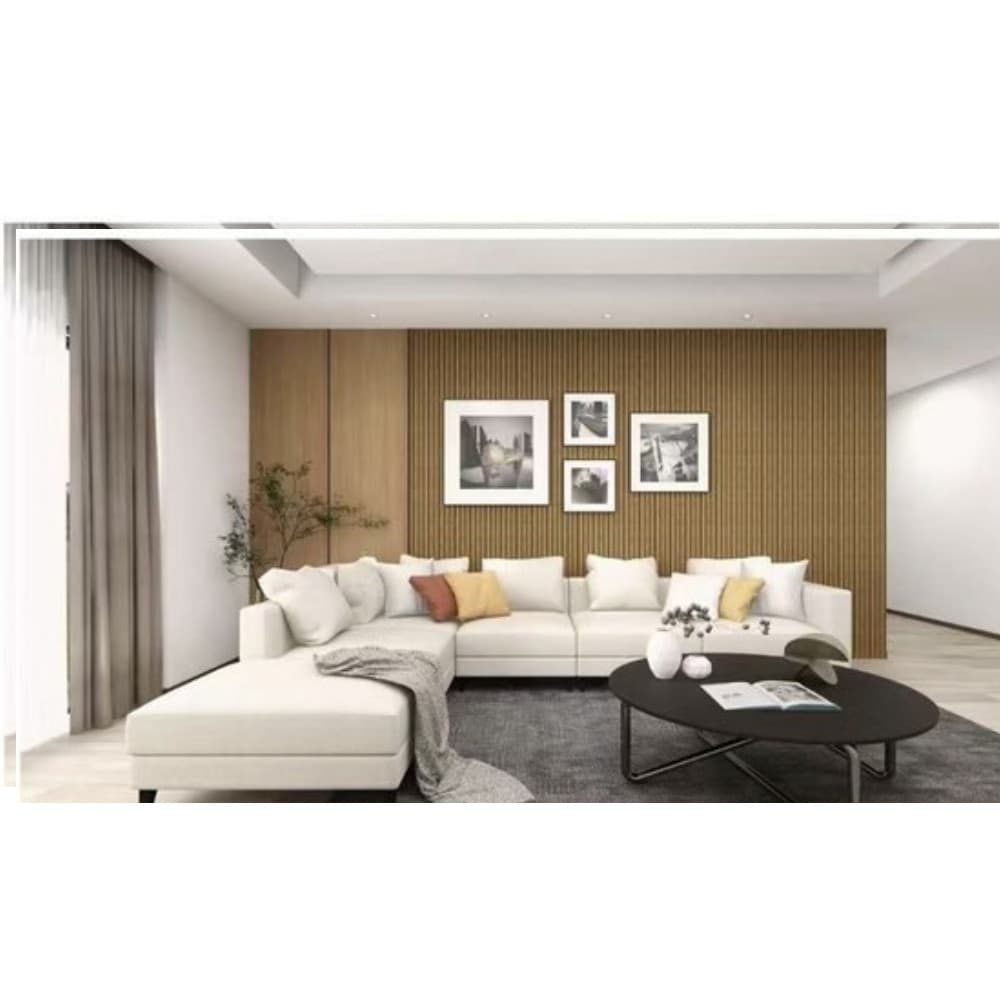 Pannello decorativo 3D effetto legno 12x122x290 cm doghe verticali in PS moderno - 4