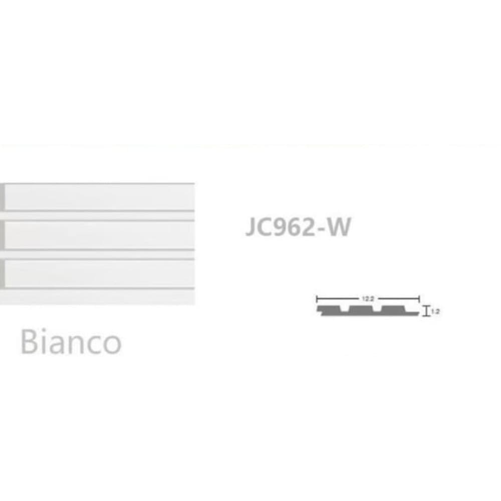 Pannello decorativo 3D bianco 12x122x290 cm effetto doghe verticali in PS - 4