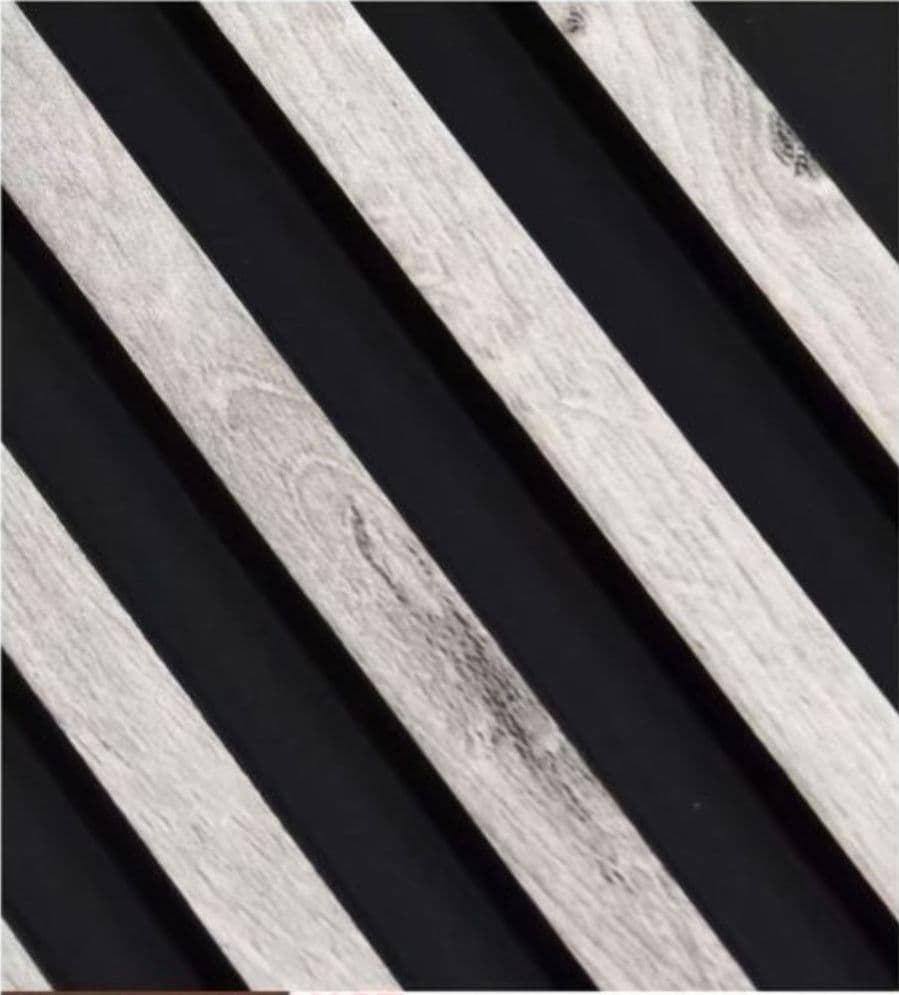 Pannello decorativo 3D doghe grigio e nero 12x120x290 cm effetto legno in PS - 3