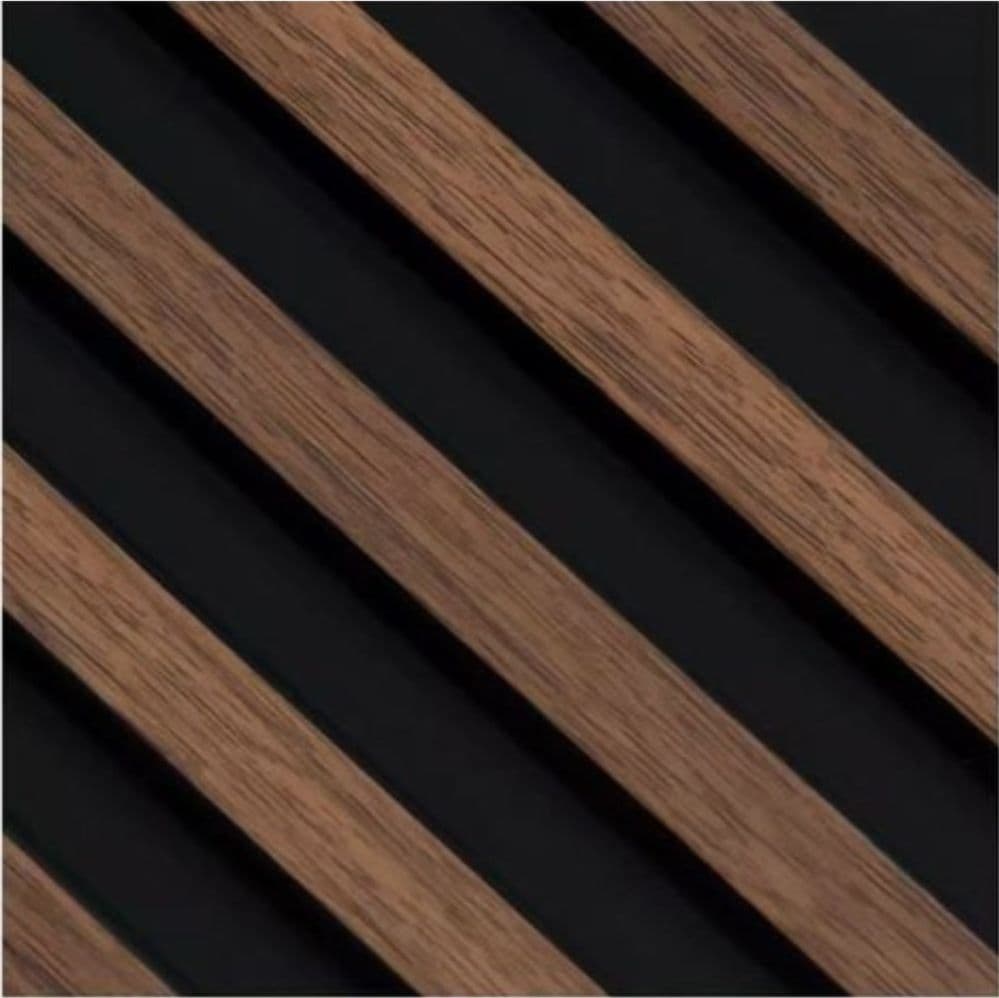 Pannello decorativo 3D doghe legno scuro e nero 12x120x290 cm in PS moderno - 3