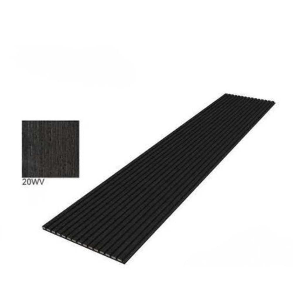 Pannello acustico MDF nero opaco 21x600x2400 mm fonoassorbente a doghe - 3