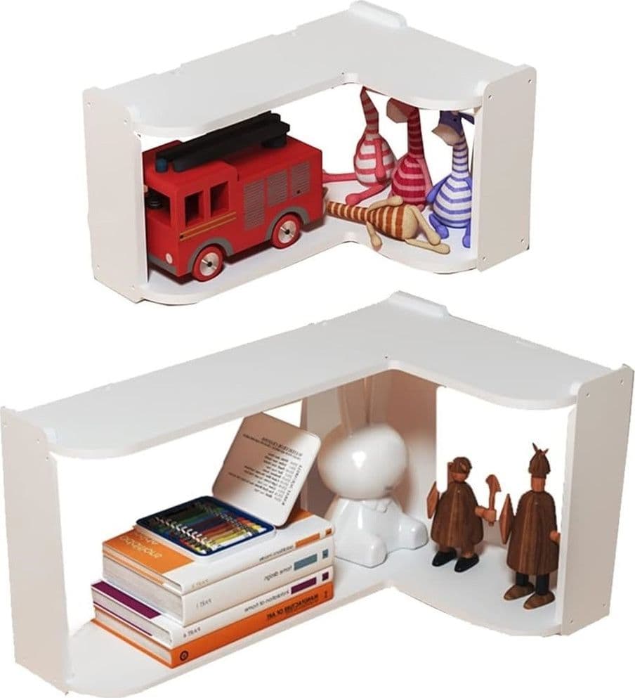 MENSOLE ANGOLARE IN LEGNO SCAFFALI DA PARETE PER CAMERA LIBRERIA SOGGIORNO BAGNO CUCINA - 2