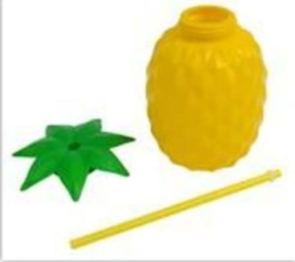 Bicchiere ananas con cannuccia 0,8L – borraccia estiva in plastica colorata per party e bambini - 2