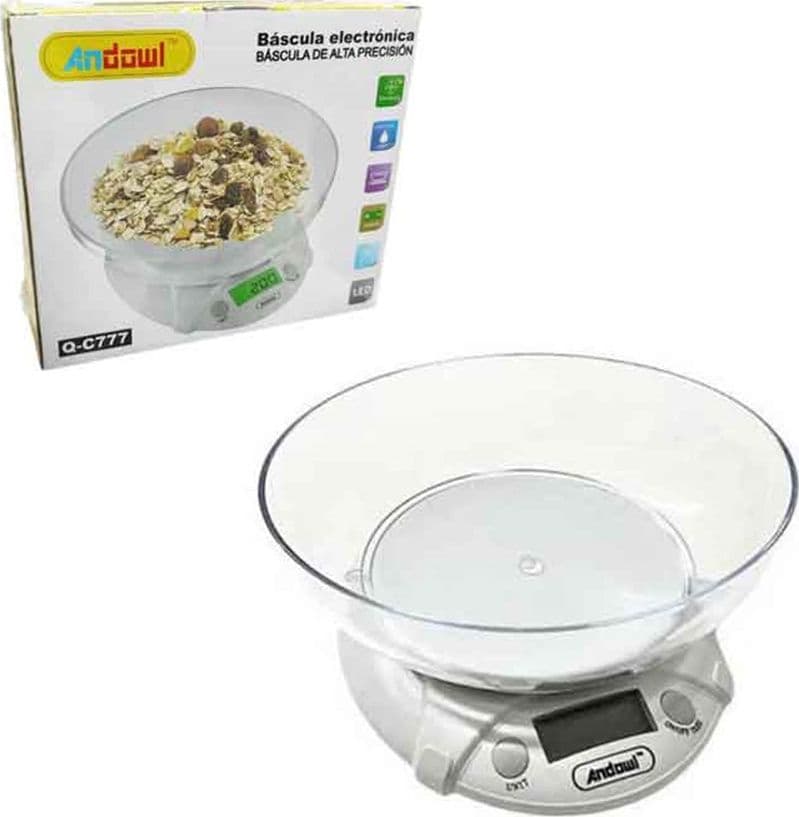 BILANCIA DA CUCINA ELETTRONICA DIGITALE CON CIOTOLA PORTATA 1GR/3KG DISPLAY Q-C777 - 3