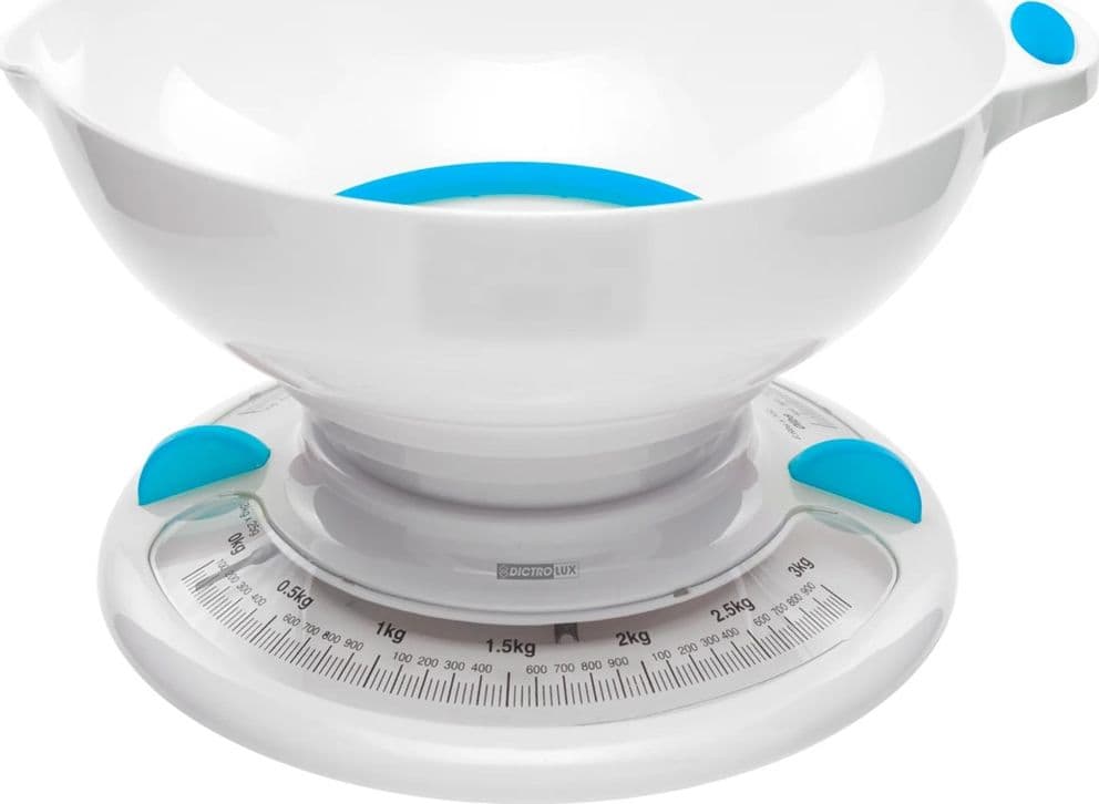 BILANCIA DA CUCINA MECCANICA ANALOGICA MAX 3KG CIOTOLA CON BECCUCCIO VERSATORE SALVASPAZIO - 3