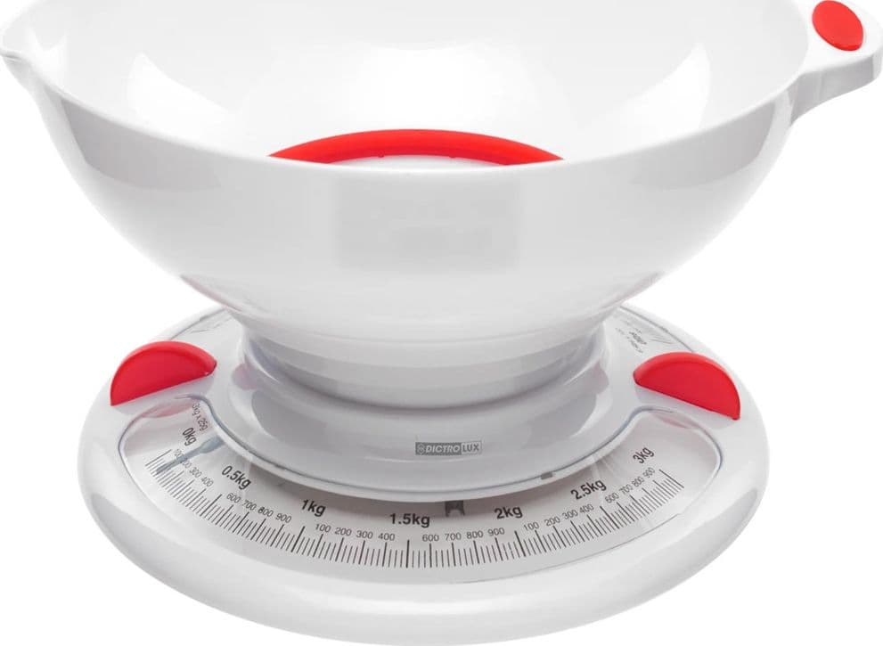 BILANCIA DA CUCINA MECCANICA ANALOGICA MAX 3KG CIOTOLA CON BECCUCCIO VERSATORE SALVASPAZIO - 5