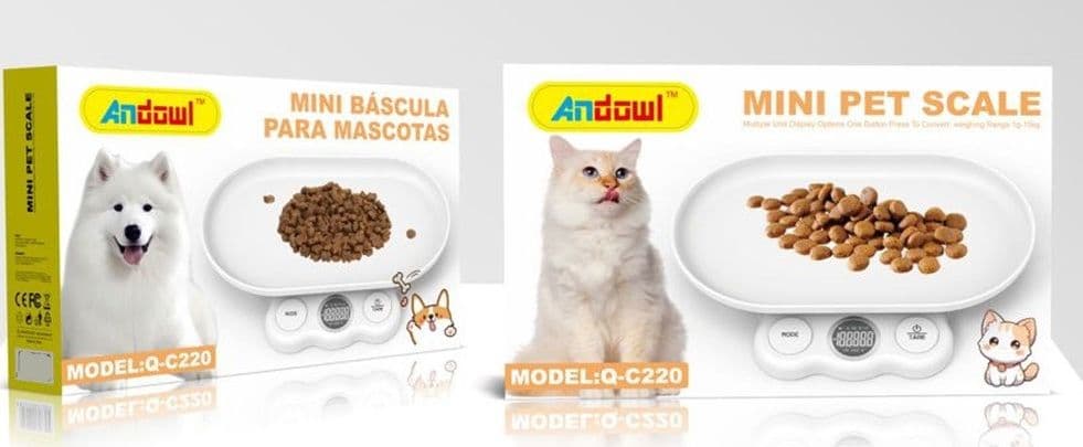 MINI BILANCIA DIGITALE PER MISURAZIONE ALIMENTI ANIMALI DOMESTICI CON CIOTOLA Q-C220 - 2