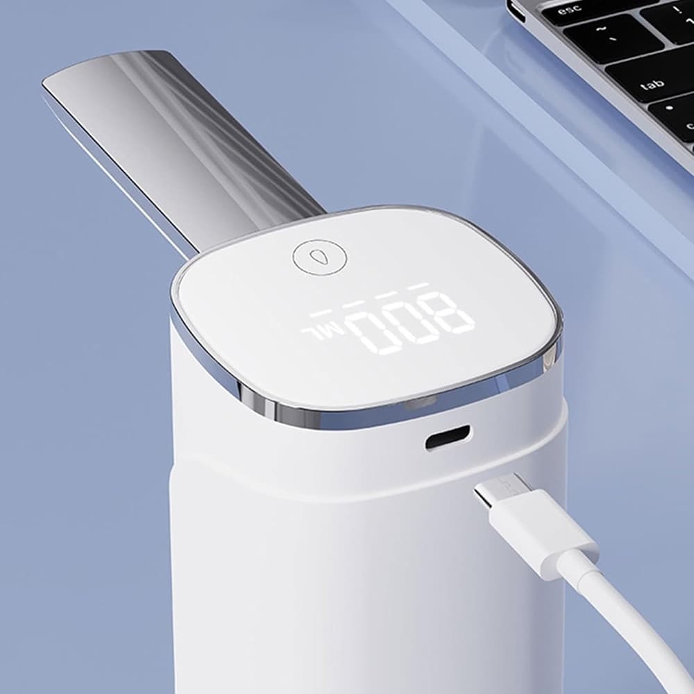 POMPA D'ACQUA DISPENSER RICARICABILE USB CON DISPLAY A LED PORTATILE PIEGHEVOLE Q-CS80 - 12