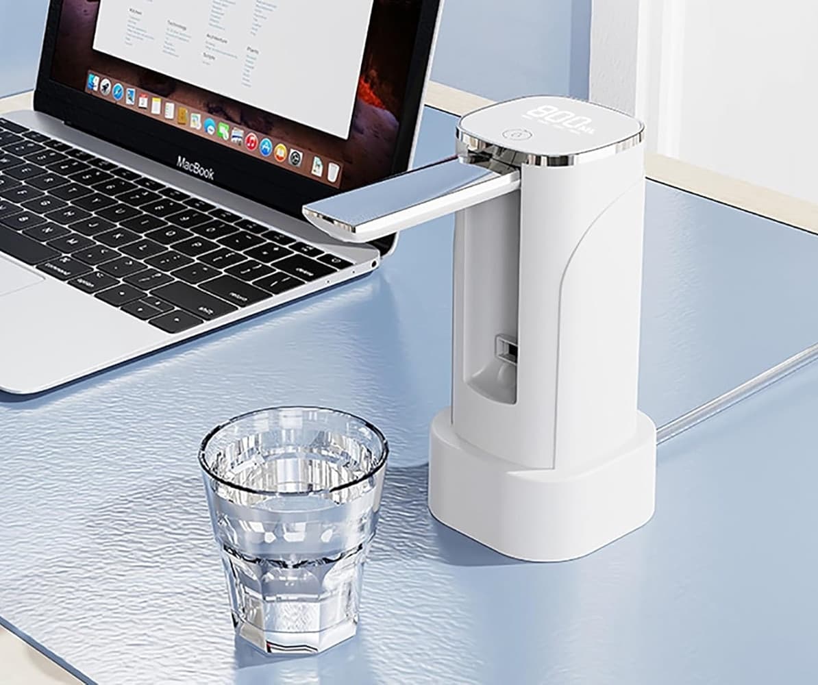 POMPA D'ACQUA DISPENSER RICARICABILE USB CON DISPLAY A LED PORTATILE PIEGHEVOLE Q-CS80 - 13
