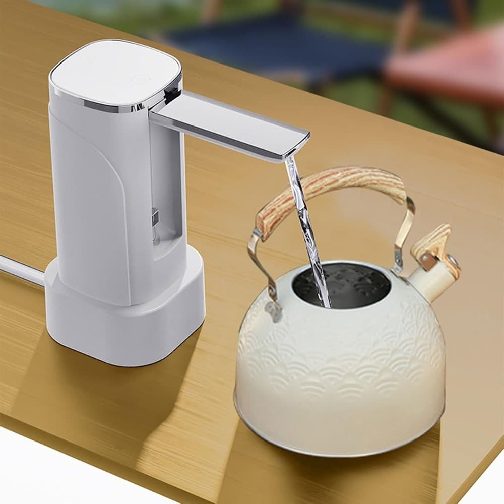POMPA D'ACQUA DISPENSER RICARICABILE USB CON DISPLAY A LED PORTATILE PIEGHEVOLE Q-CS80 - 5