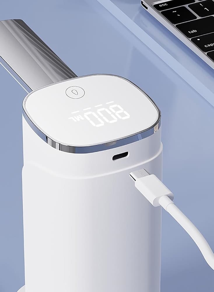 POMPA D'ACQUA DISPENSER RICARICABILE USB CON DISPLAY A LED PORTATILE PIEGHEVOLE Q-CS80 - 6