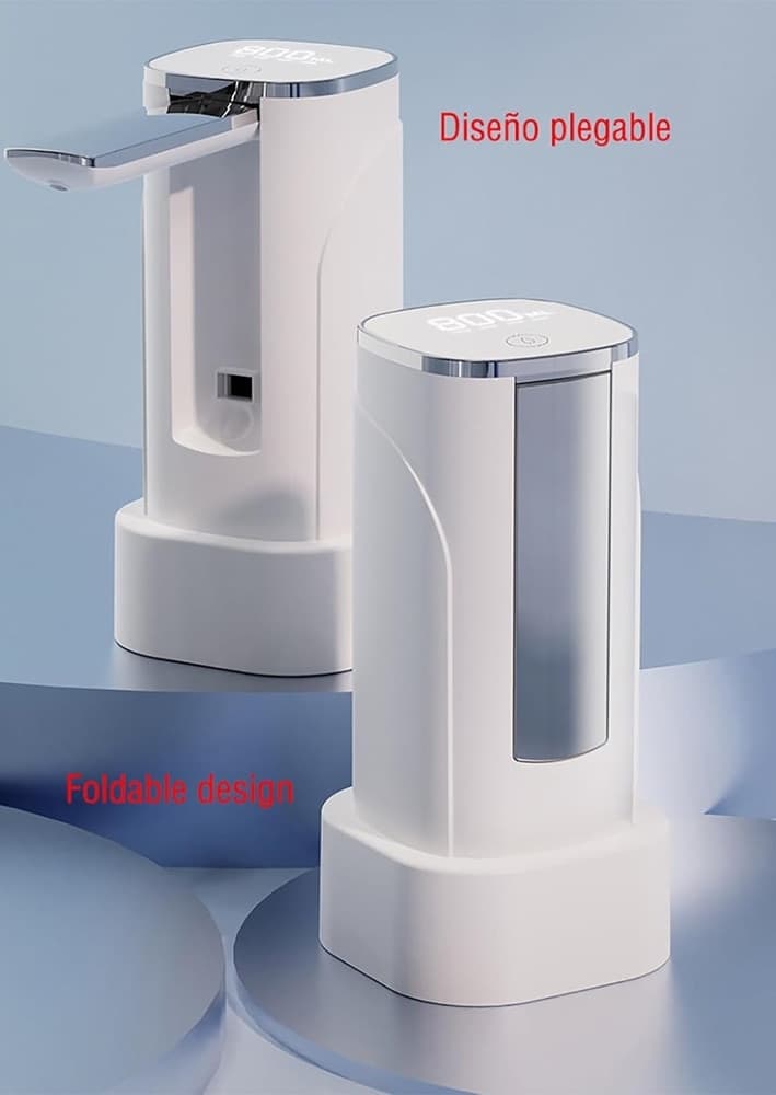 POMPA D'ACQUA DISPENSER RICARICABILE USB CON DISPLAY A LED PORTATILE PIEGHEVOLE Q-CS80 - 7