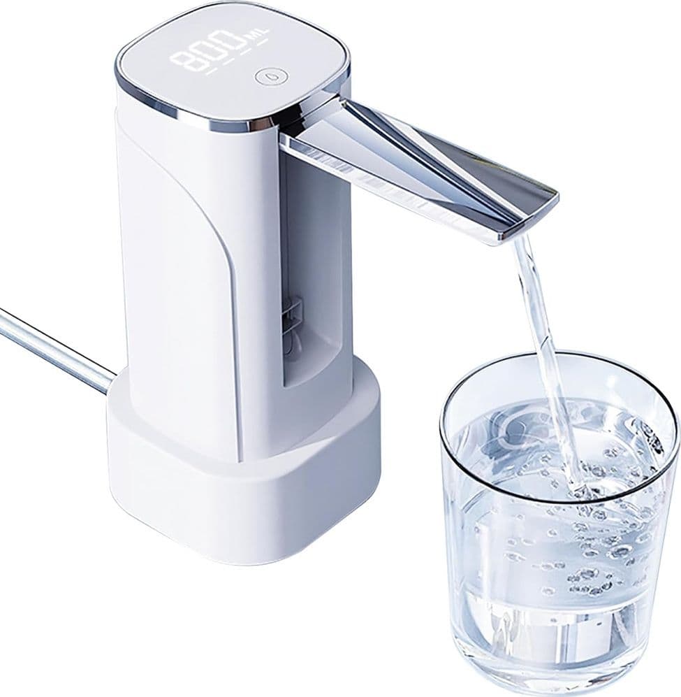 POMPA D'ACQUA DISPENSER RICARICABILE USB CON DISPLAY A LED PORTATILE PIEGHEVOLE Q-CS80 - 8