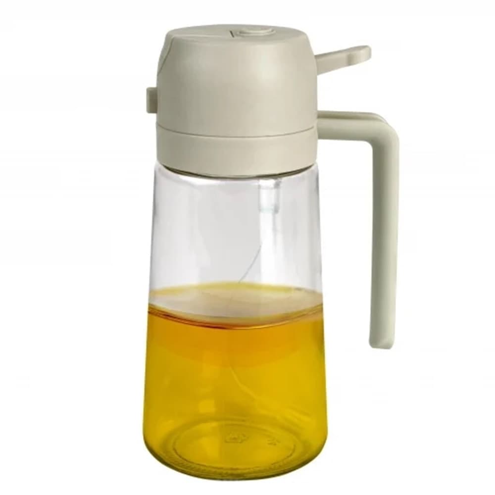BOTTIGLIA DOSATORE PER VERSARE SPRAY OLIO OLIERA 2IN1 IN VETRO 480ML DISPENSER DA CUCINA - 13