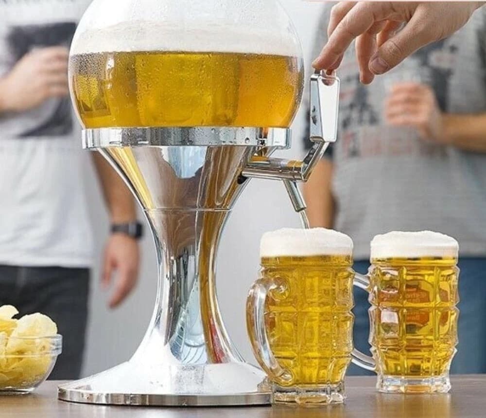 SPILLATORE BIRRA BIBITE DISTRIBUTORE DISPENSER SFERICO CON SCOMPARTO GHIACCIO DA 3,5LT - 2