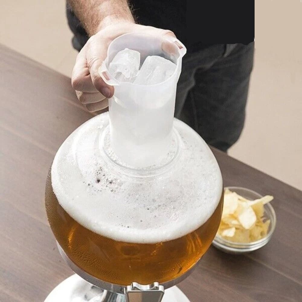 SPILLATORE BIRRA BIBITE DISTRIBUTORE DISPENSER SFERICO CON SCOMPARTO GHIACCIO DA 3,5LT - 4