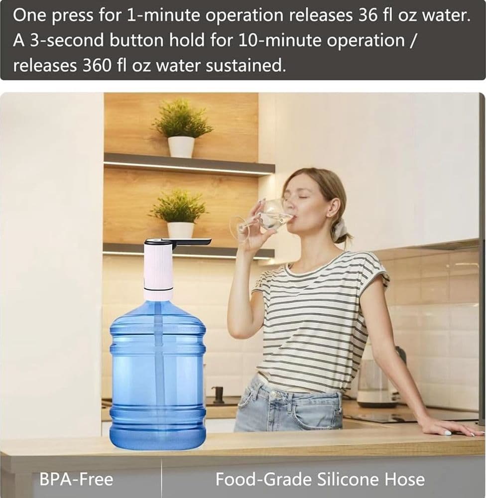 DISPENSER REFRIGERATORE D'ACQUA POMPA PORTATILE PIEGHEVOLE PER BOTTIGLIA FAMIGLIA UFFICIO - 5