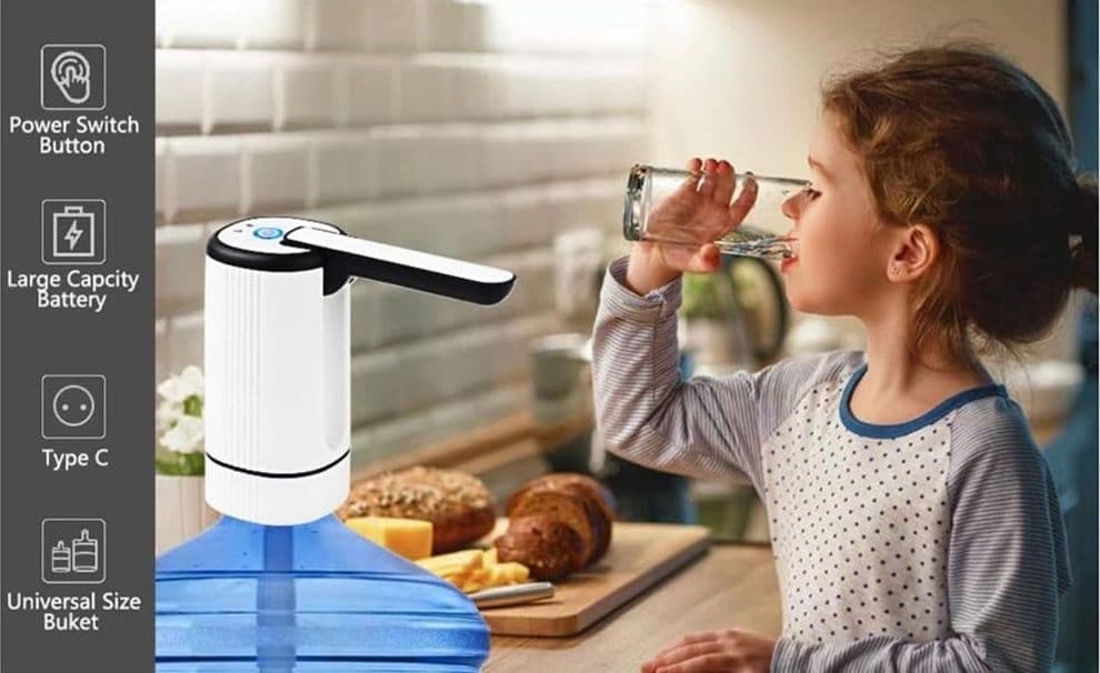 DISPENSER REFRIGERATORE D'ACQUA POMPA PORTATILE PIEGHEVOLE PER BOTTIGLIA FAMIGLIA UFFICIO - 7