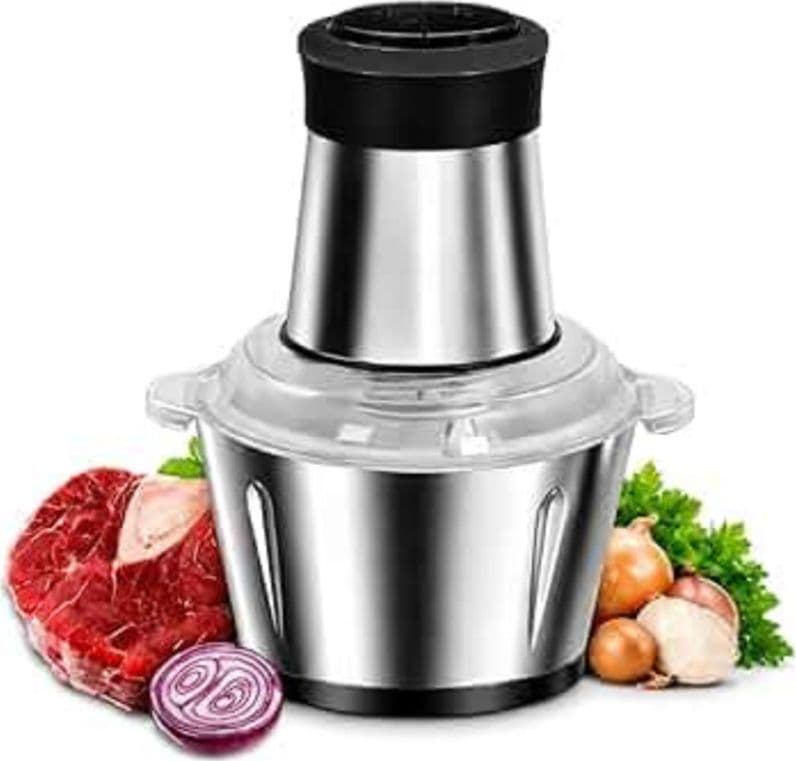 TRITATUTTO ELETTRICO ACCIAIO 3 LITRI FRULLATORE PROFESSIONALE DA CUCINA 4 LAME - 3