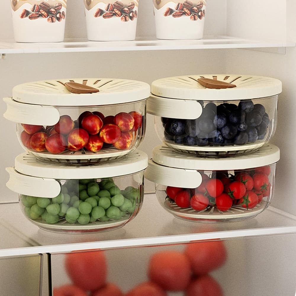 CESTINO MULTIFUNZIONE PER LAVARE CONSERVARE FRUTTA VERDURA CENTRIFUGA MANICO PIEGHEVOLE - 7