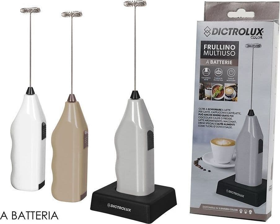 FRULLINO MULTIUSO A BATTERIE SCHIUMINO MONTA LATTE CAPPUCCINO CAFFE’ 3 COLORI CON BASE - 3