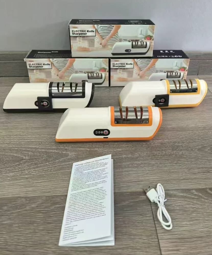 AFFILACOLTELLI ELETTRICO RICARICA USB AFFILA LUCIDA CON BASE ANTISCIVOLO UTENSILI CUCINA - 2