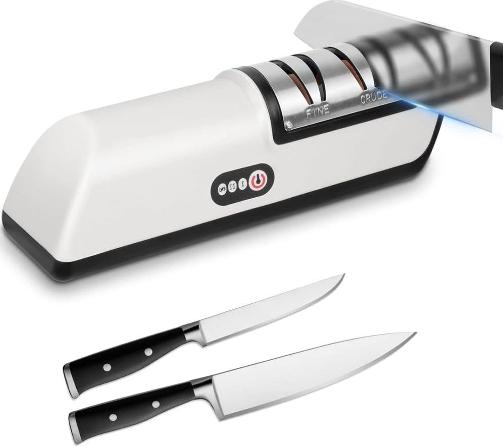 AFFILACOLTELLI ELETTRICO RICARICA USB AFFILA LUCIDA CON BASE ANTISCIVOLO UTENSILI CUCINA - 6