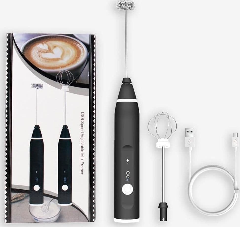 MONTALATTE SBATTITORE ELETTRICO PORTATILE RICARICABILE USB CON FRUSTE VELOCITÀ REGOLABILE - 2