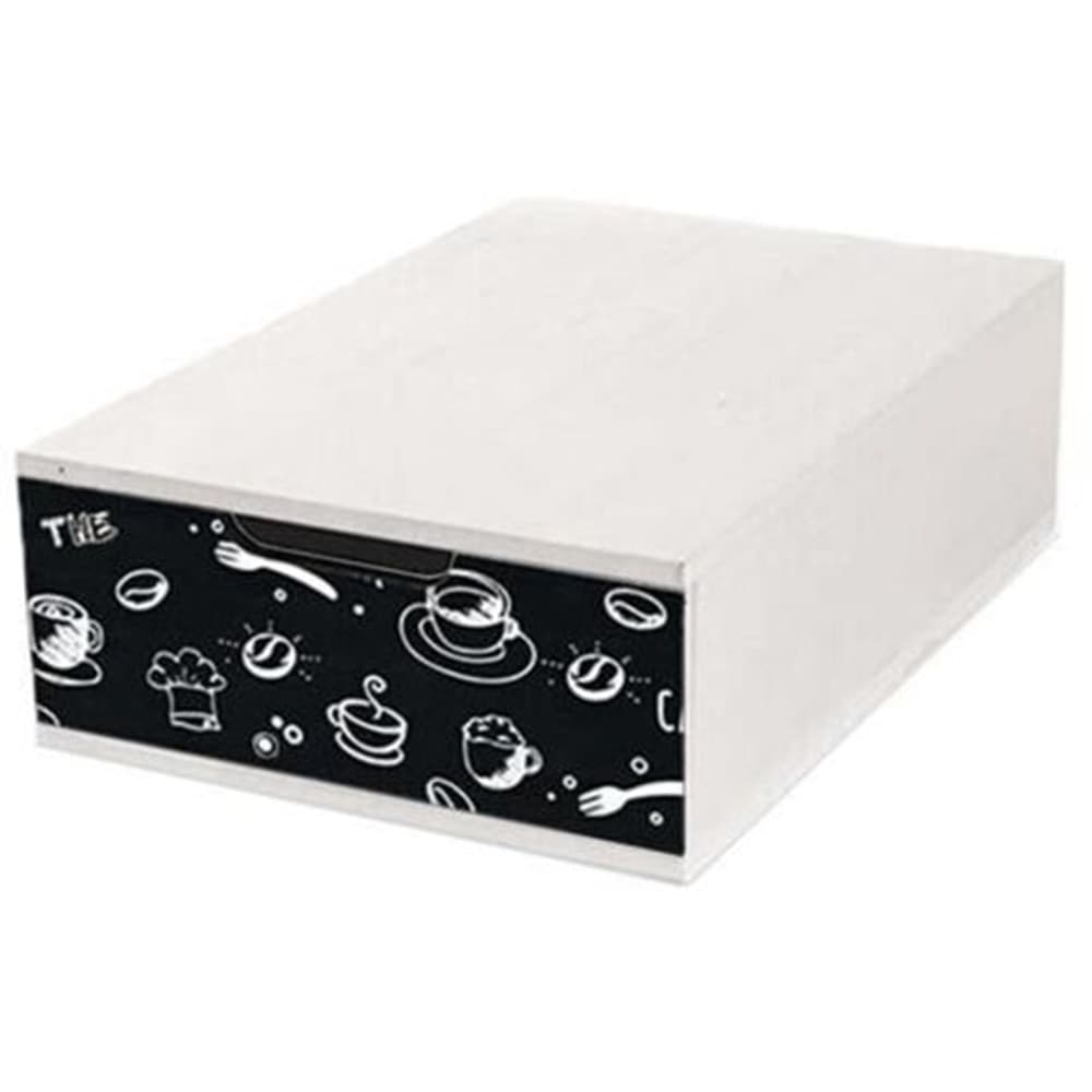 CASSETTO CONTENITORE PORTA CAPSULE CAFFÈ 2 SCOMPARTI IN MDF ORGANIZER 22X32X10CM 2 COLORI - 2