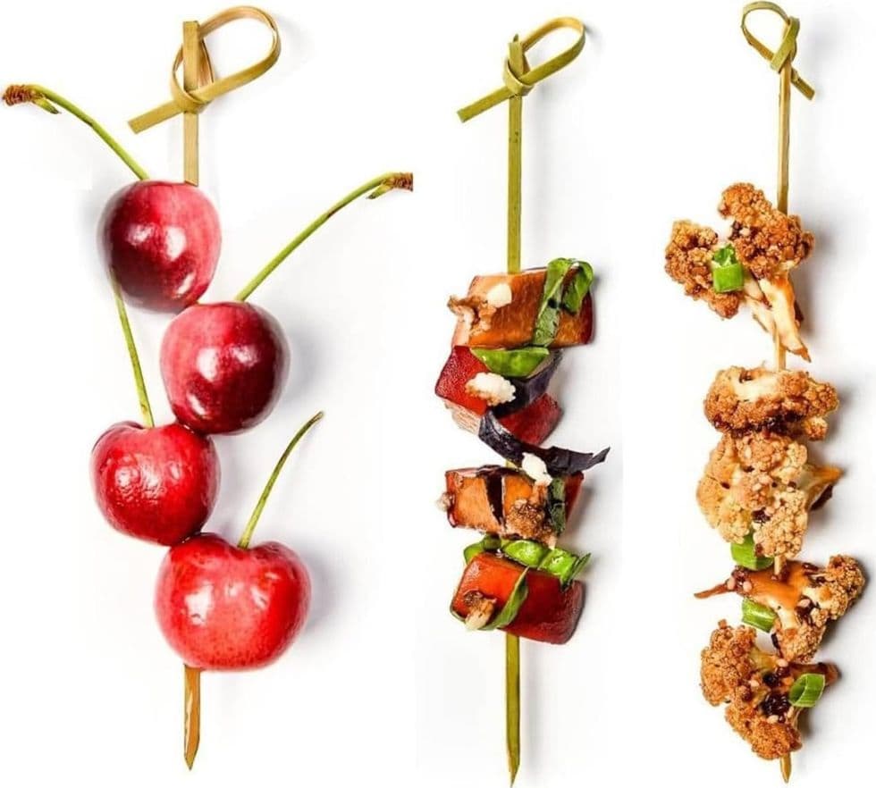 SET 3 PZ DA 25 SPIEDINI STUZZICADENTI IN BAMBÙ 9 CM CON NODO PER ANTIPASTI COCKTAIL 617271 - 5