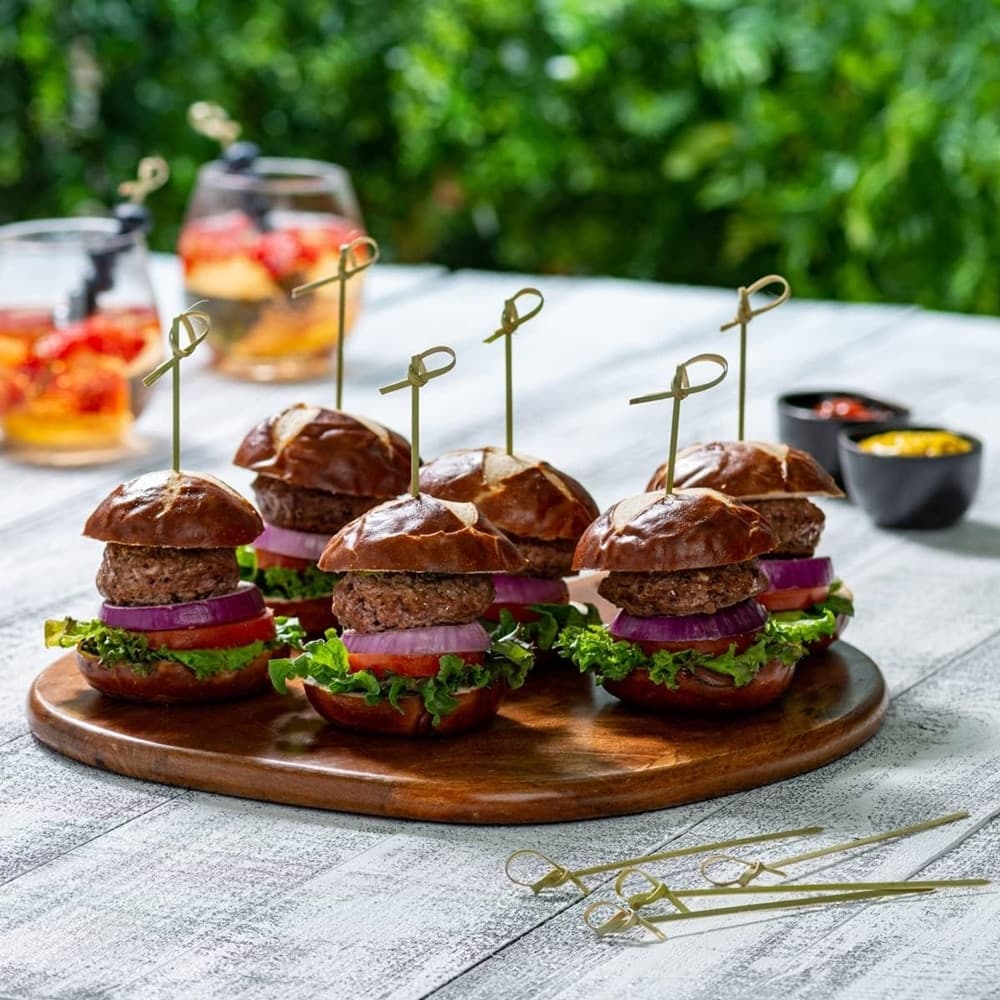 SET 3 PZ DA 25 SPIEDINI STUZZICADENTI IN BAMBÙ 9 CM CON NODO PER ANTIPASTI COCKTAIL 617271 - 7